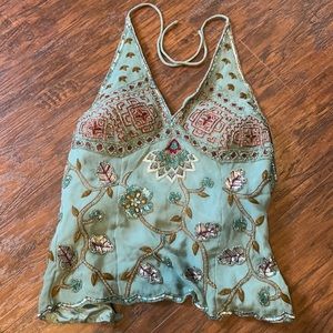 Vintage Beaded Halter Top